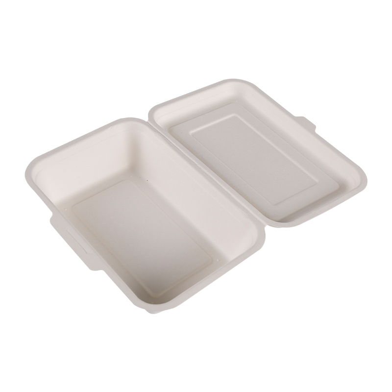 Biologisch afbreekbare wegwerpbare lunchcontainer met flip-cover